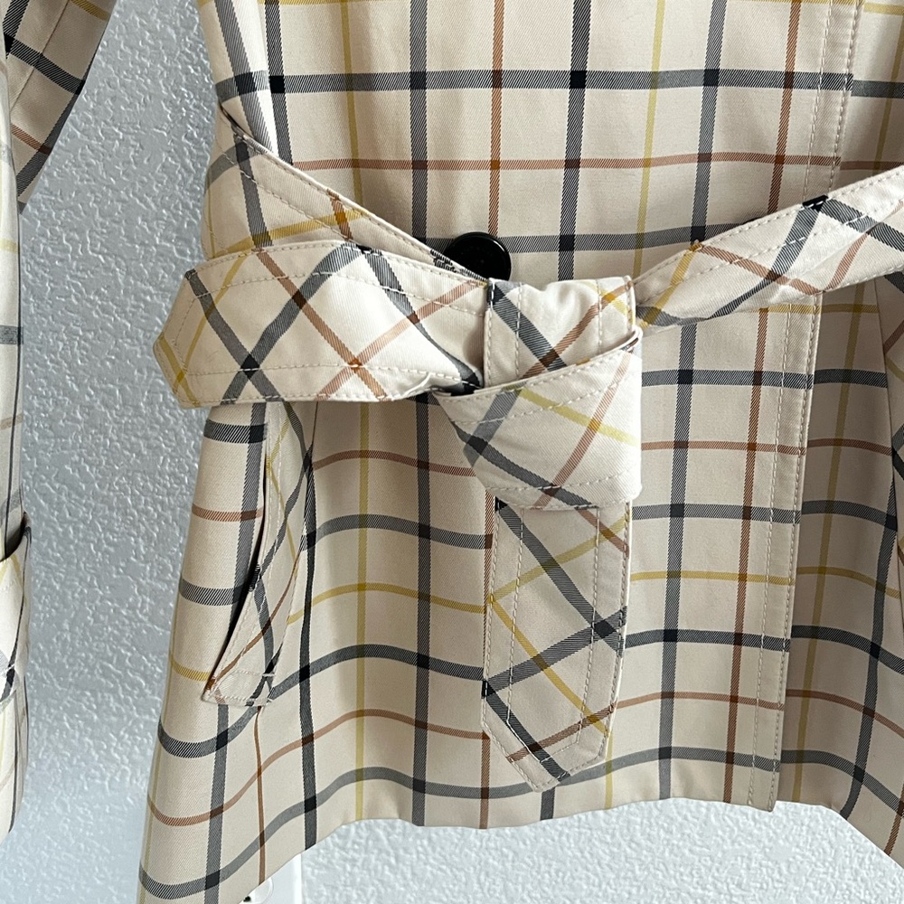 Coach Tattersall double breasted plaid trench coat - Picture 5 of 14